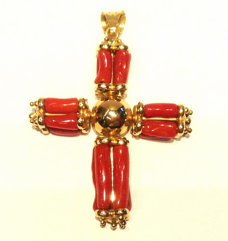 Napoletan Cross of Corals " Pendant "