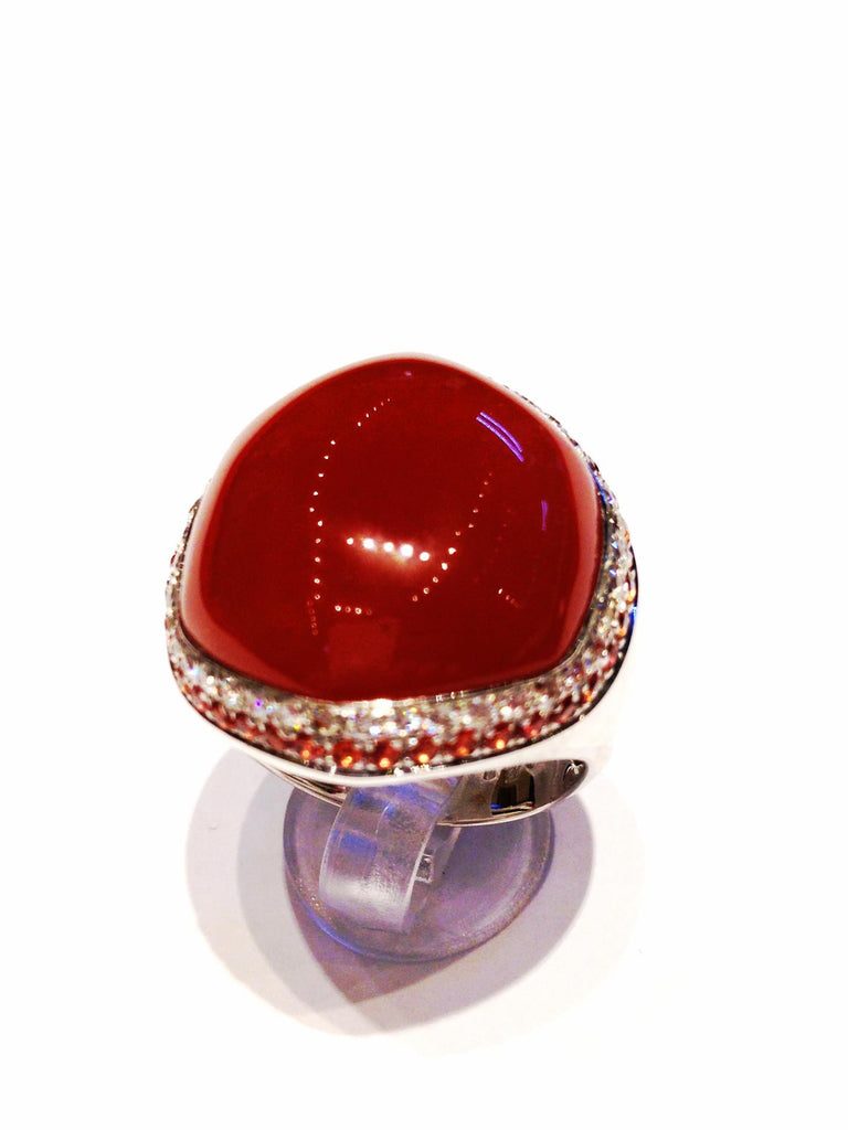 Ring with Cornelian and Orange Sapphires