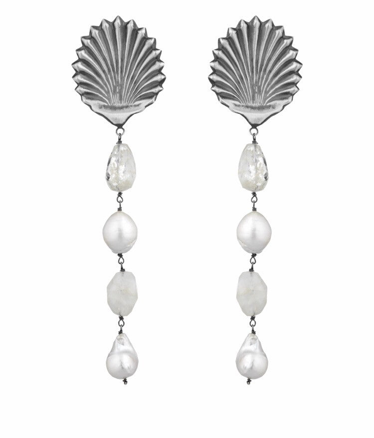Amle' Earrings - Shells and Pearls -
