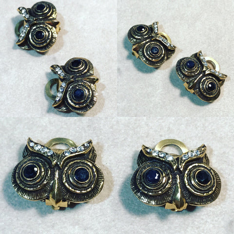 Earrings in Bronze " Black Owl "