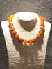 Orange Quartz and Bronze Necklace
