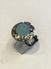 Ring in Silver 925 " Flat Light Blue Quartz "