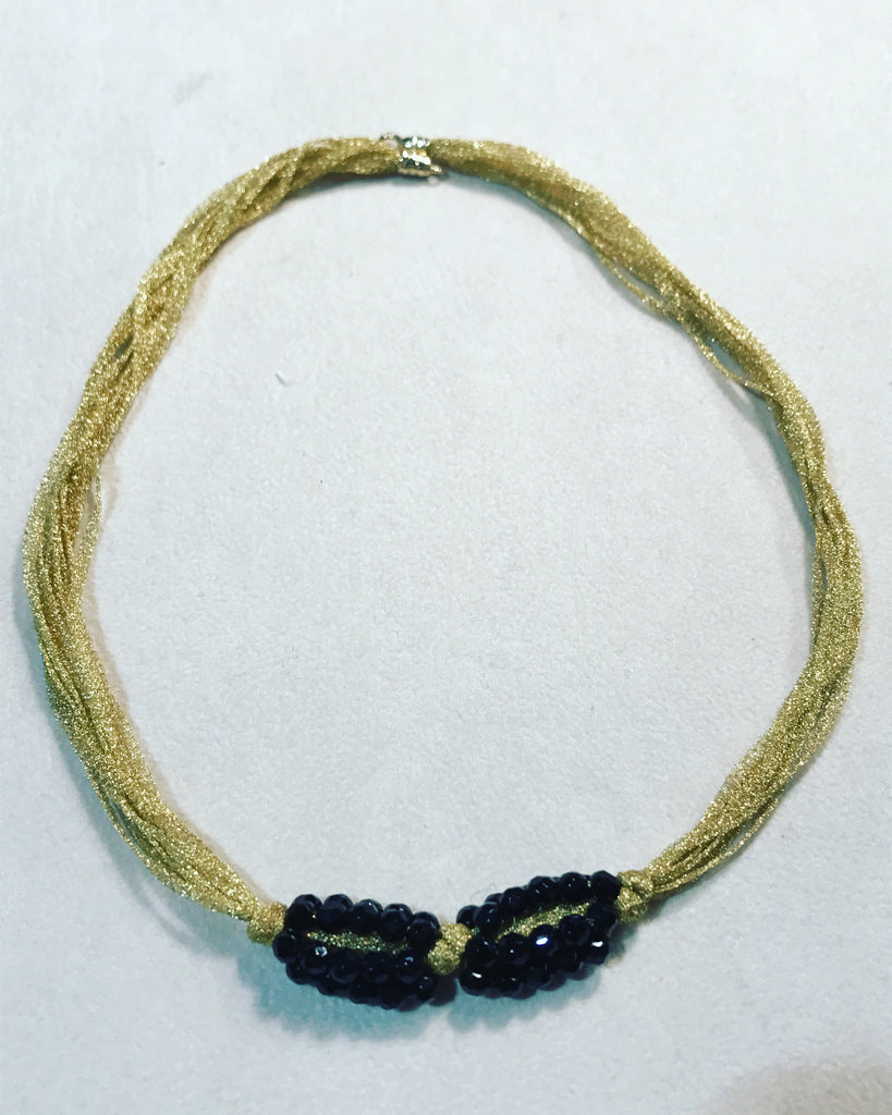 Necklace in Yellow 18kt and Black Onyx " Oro Filato "