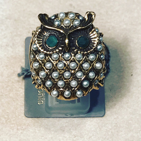 Ring with Owl, quartz and Pearls ref. A3751C