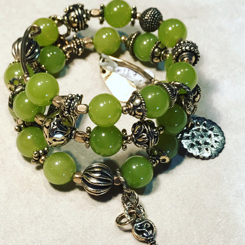 Bracelet with Light Green Agate