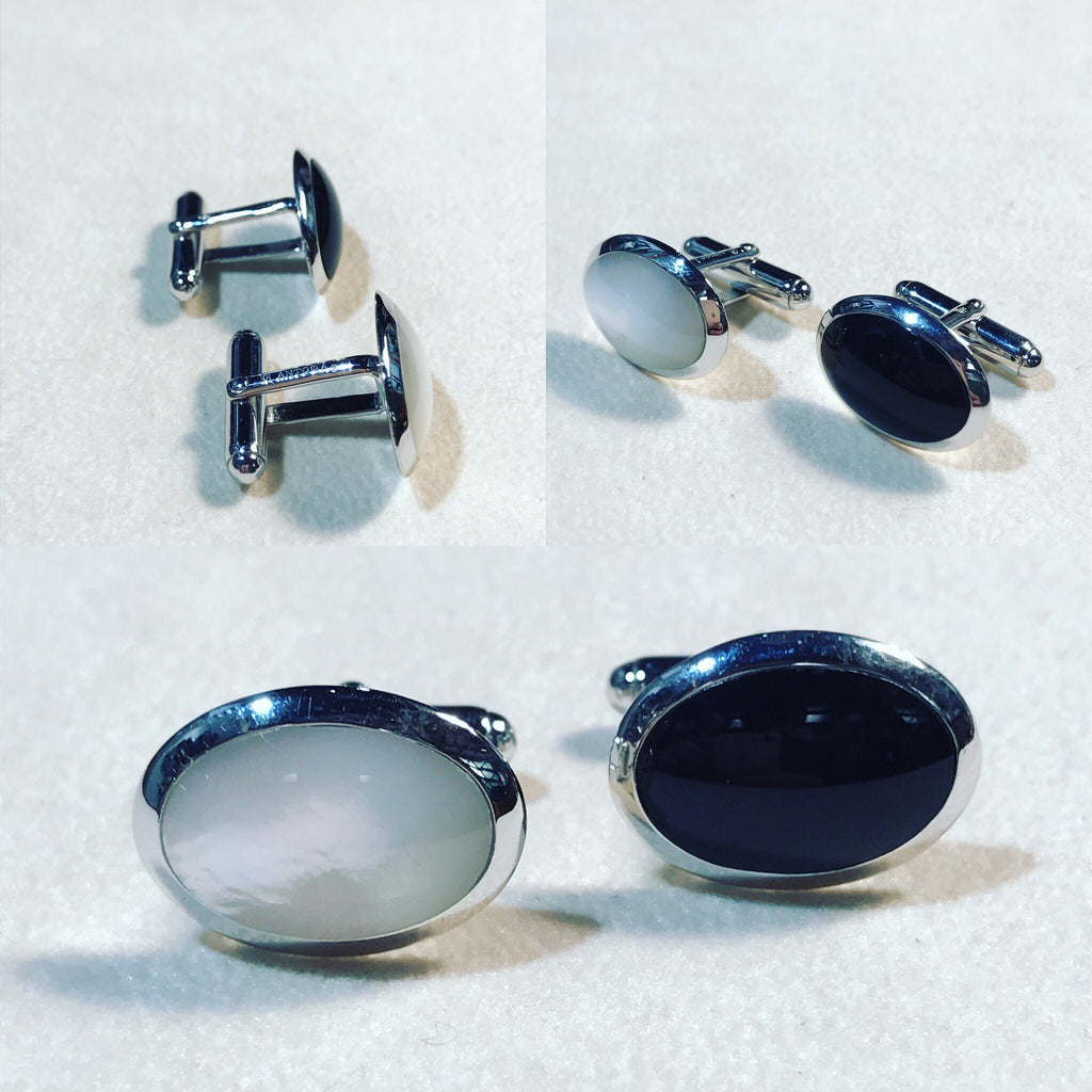 Cufflinks Antora " Black Onyx and Mother of Pearl "