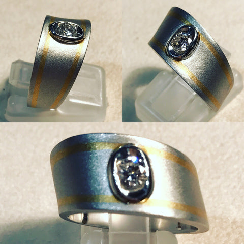 Monile Ring in Platinum and Diamond