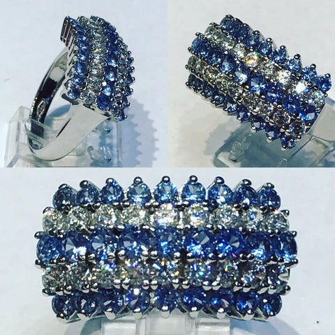 Ring with Aquamarine and Diamonds