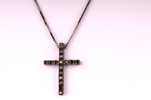 Cross with Black Diamonds